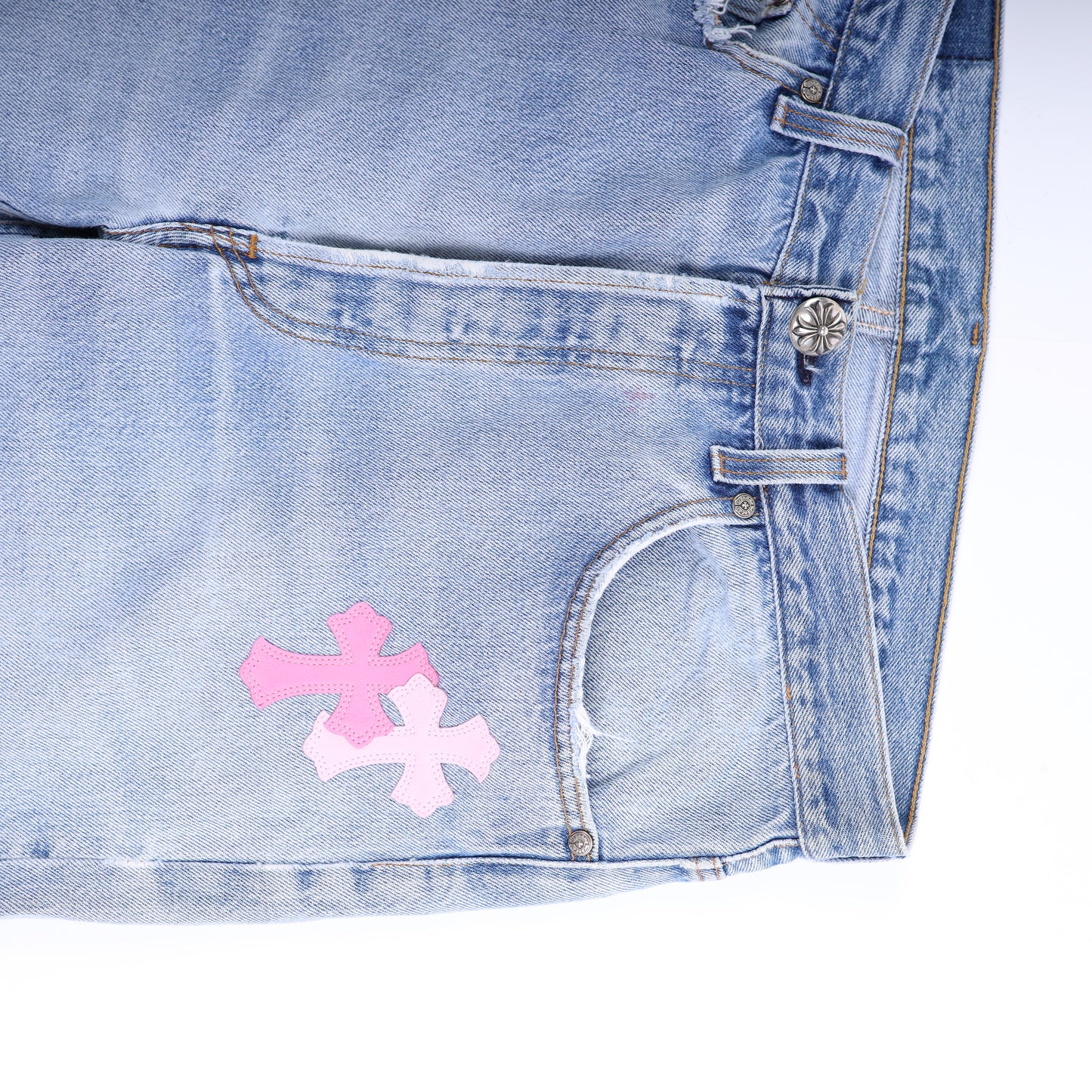 PINK CROSS PATCH 501 LEVI'S DENIM