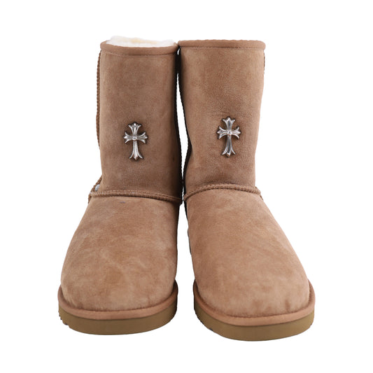 BROWN UGGS RHODIUM PLATED