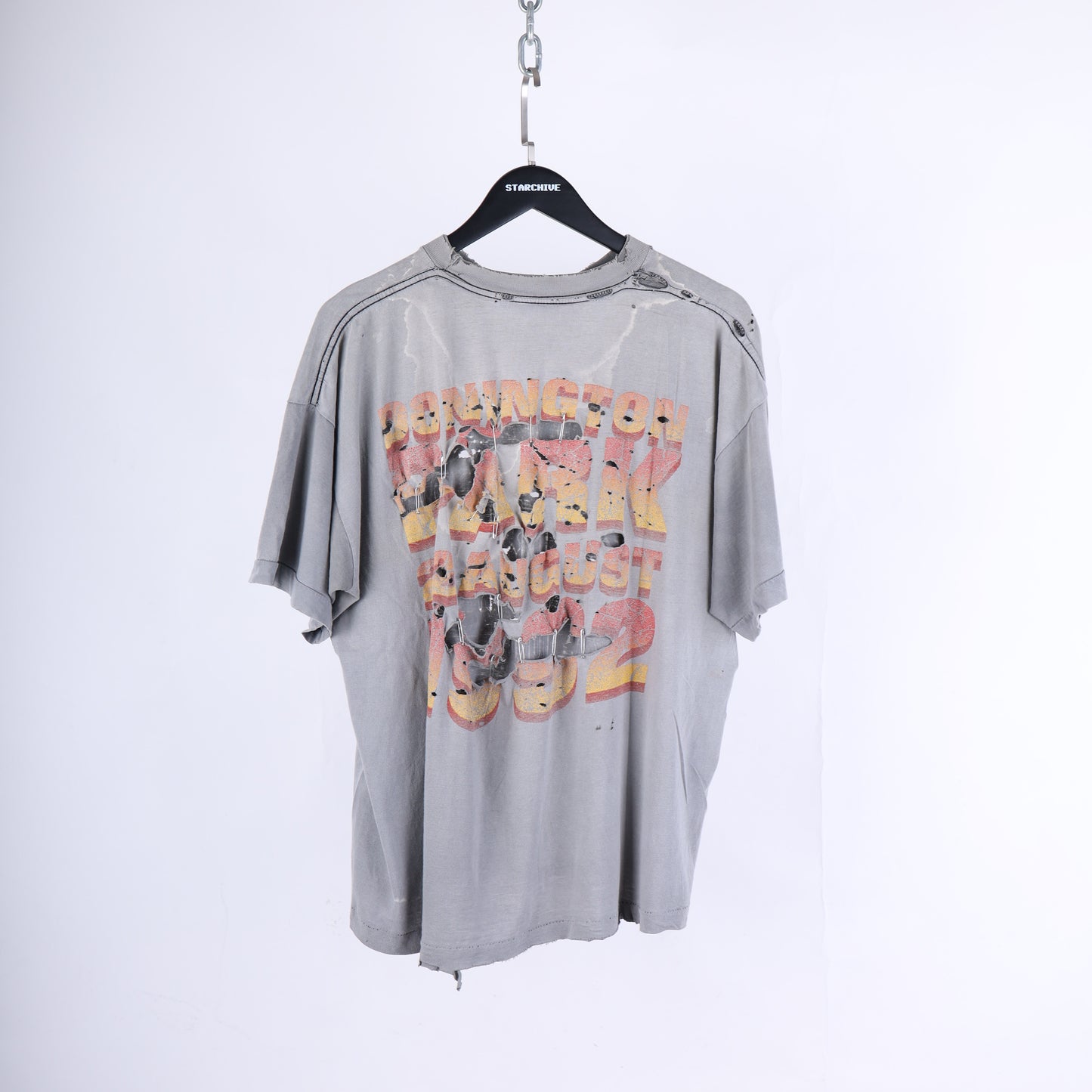 VINTAGE MONSTERS OF ROCK THRASHED FADED IRON MAIDEN TOUR T-SHIRT