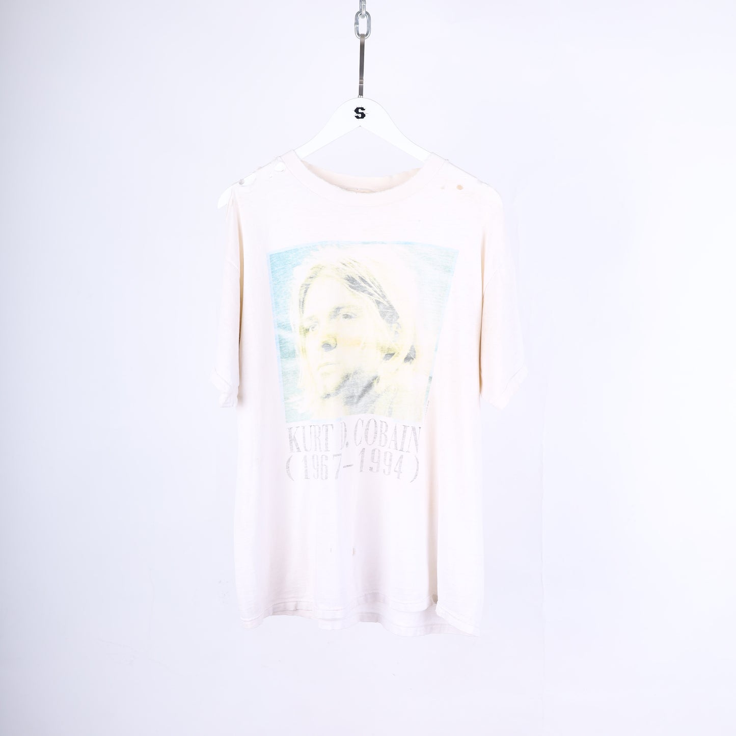 VINTAGE KURT KOBAIN MEMORIAL T-SHIRT THRASHED