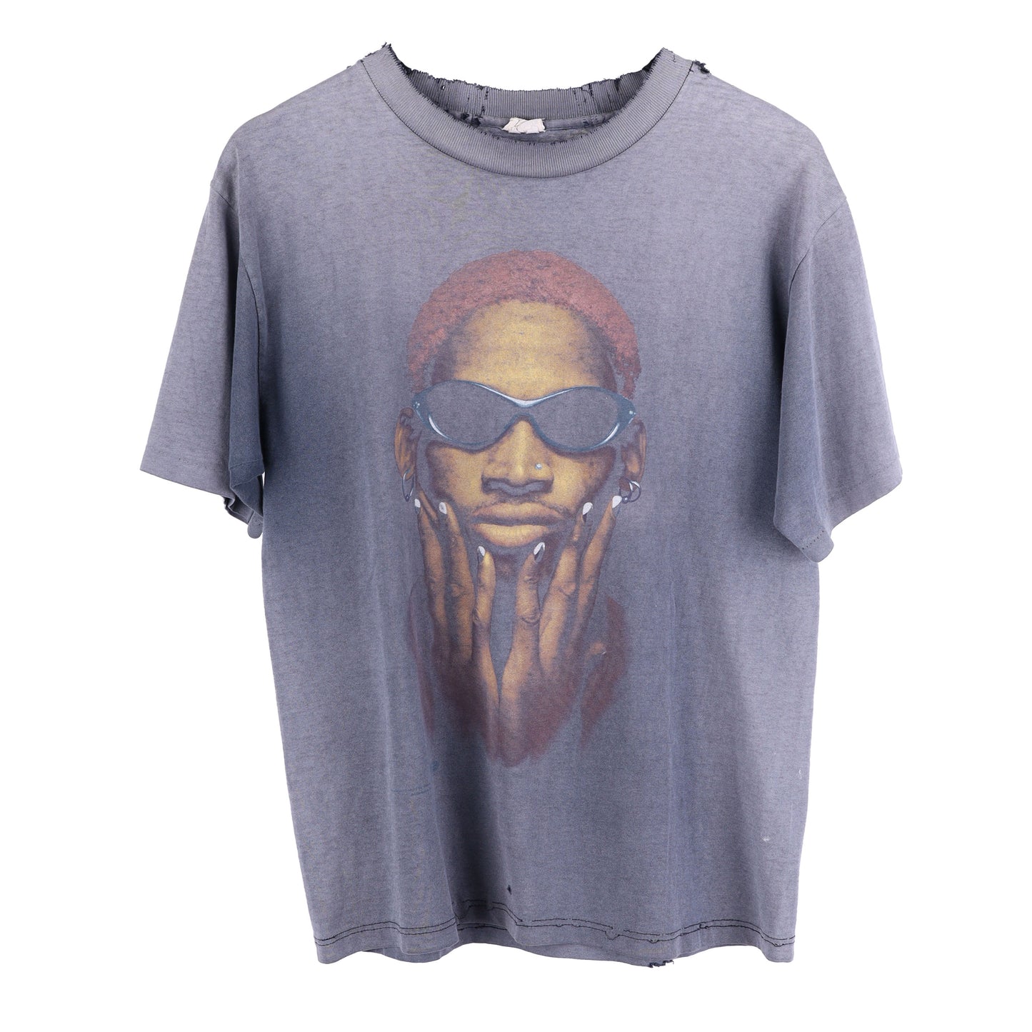 VINTAGE DENNIS RODMAN NOT OF THIS WORLD THRASHED FADED T-SHIRT
