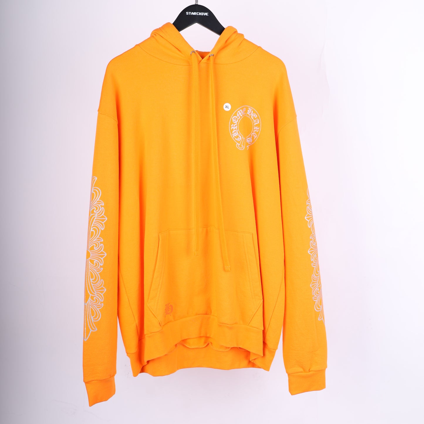 CHROME HEARTS ORANGE MIAMI MUSIC WEEK EXCLUSIVE HORSESHOE HOODIE