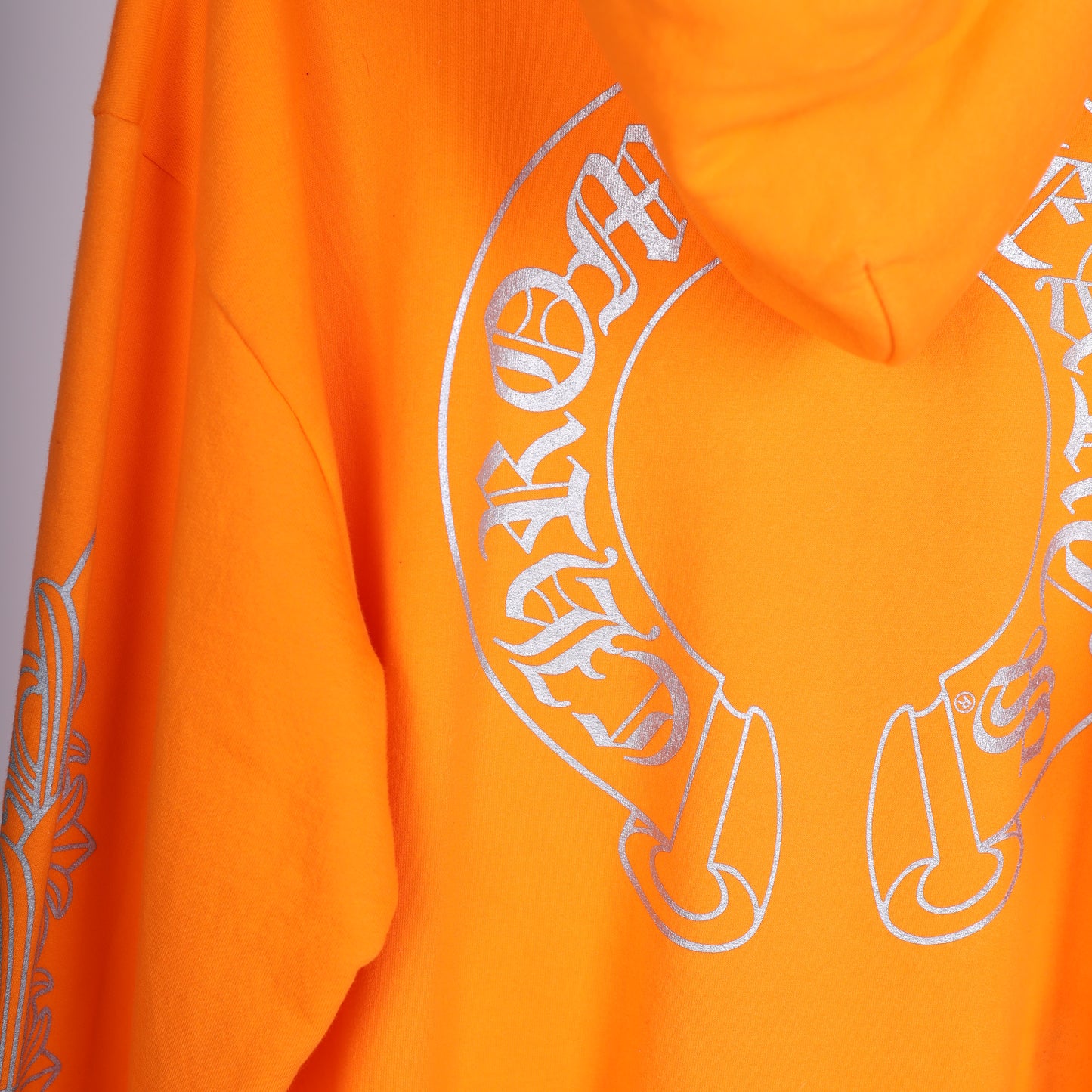 CHROME HEARTS ORANGE MIAMI MUSIC WEEK EXCLUSIVE HORSESHOE HOODIE