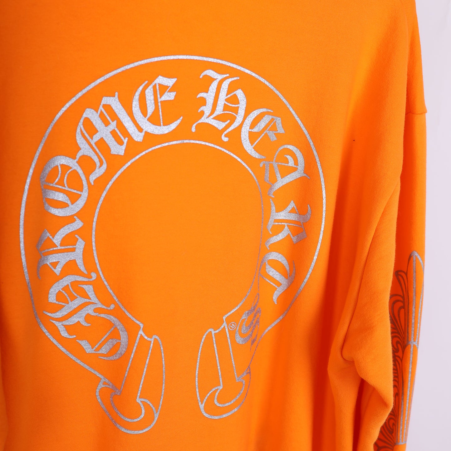 CHROME HEARTS ORANGE MIAMI MUSIC WEEK EXCLUSIVE HORSESHOE HOODIE