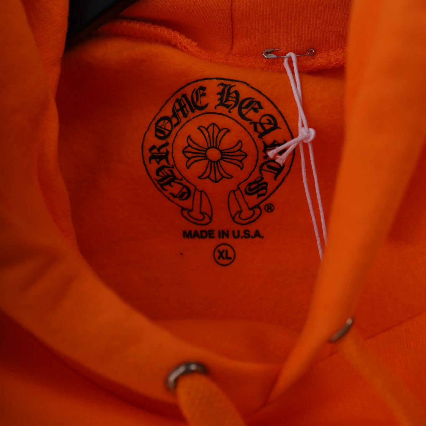 CHROME HEARTS ORANGE MIAMI MUSIC WEEK EXCLUSIVE HORSESHOE HOODIE