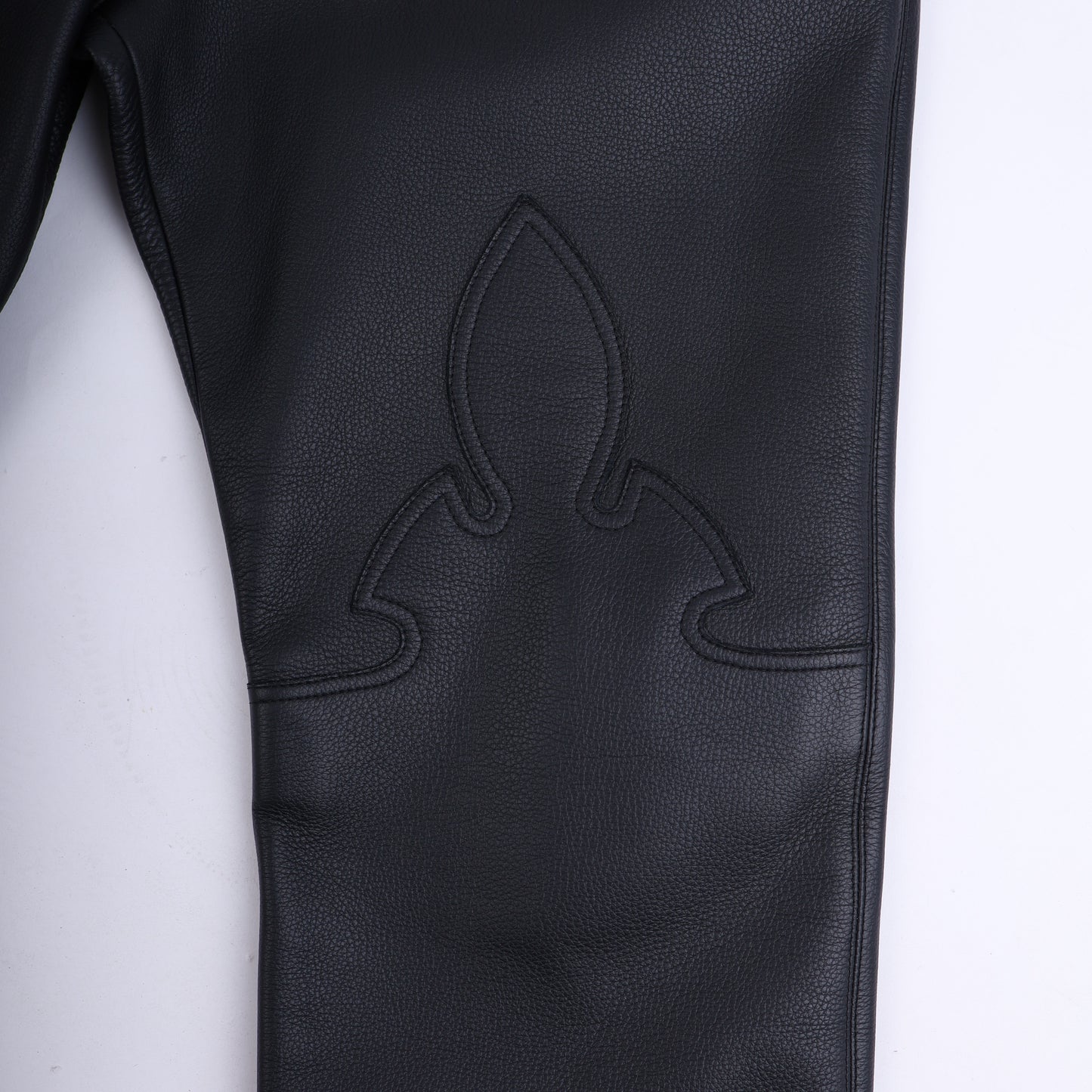Chrome Hearts Heavy Leather Fleur Knee Pants
