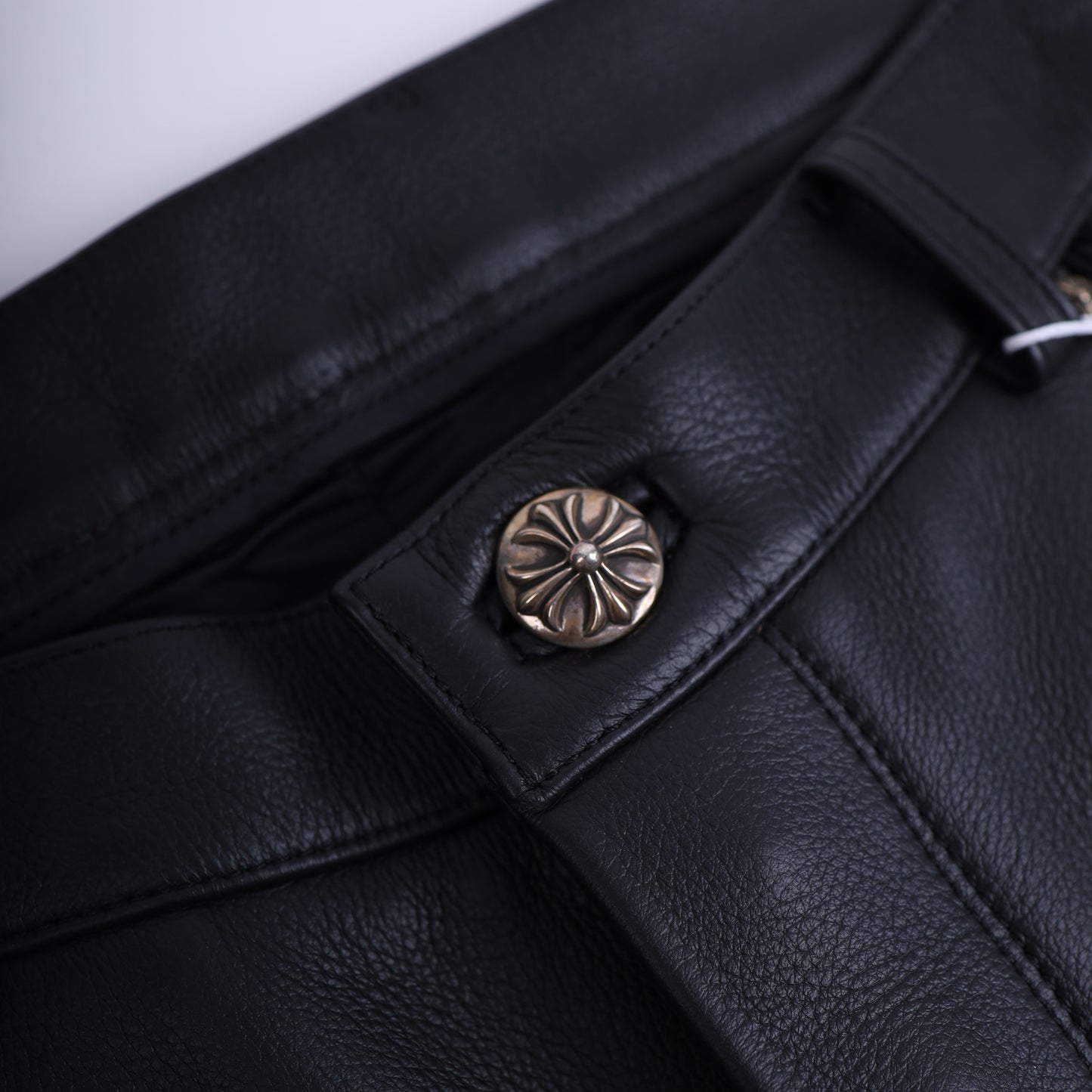 Chrome Hearts Heavy Leather Fleur Knee Pants