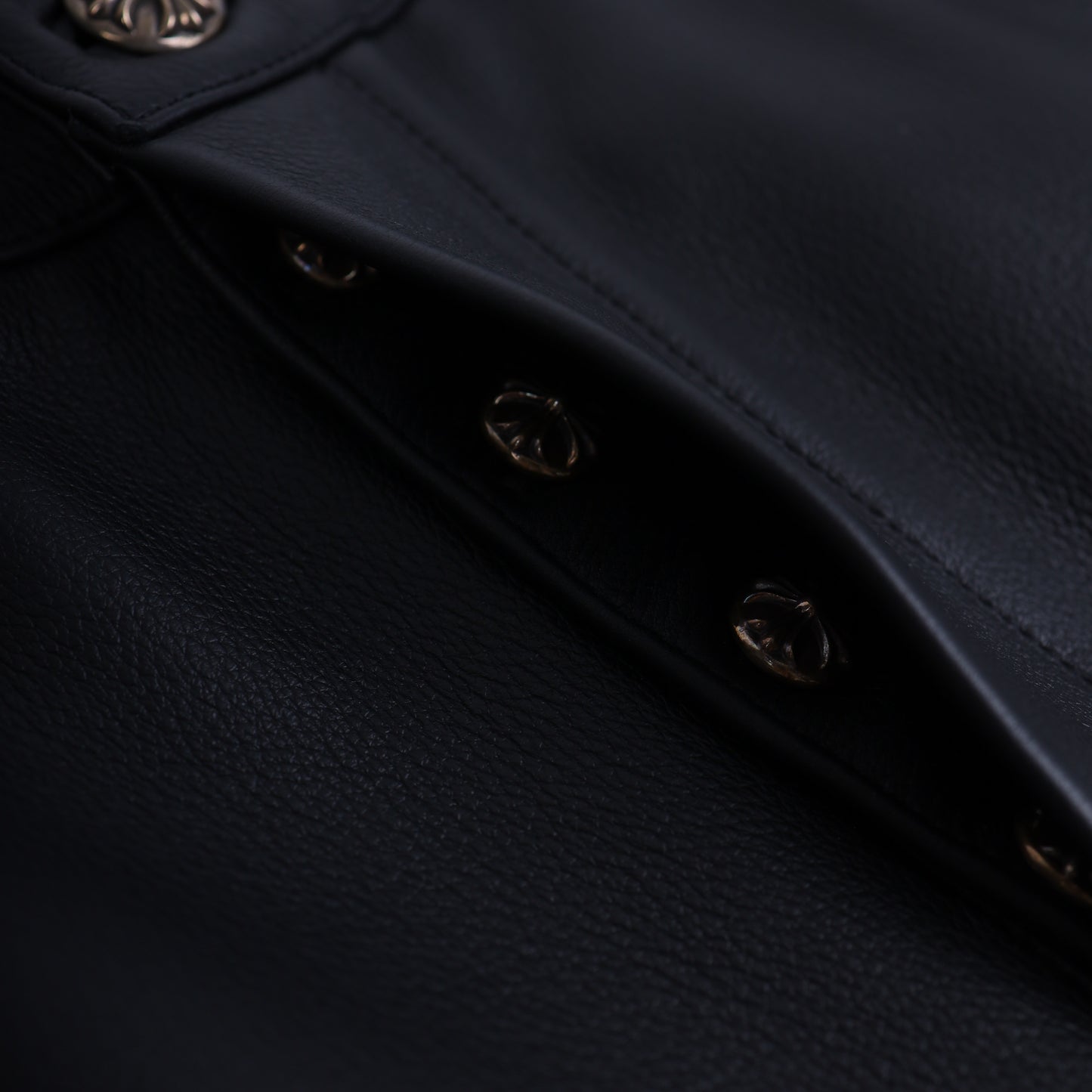 Chrome Hearts Heavy Leather Fleur Knee Pants