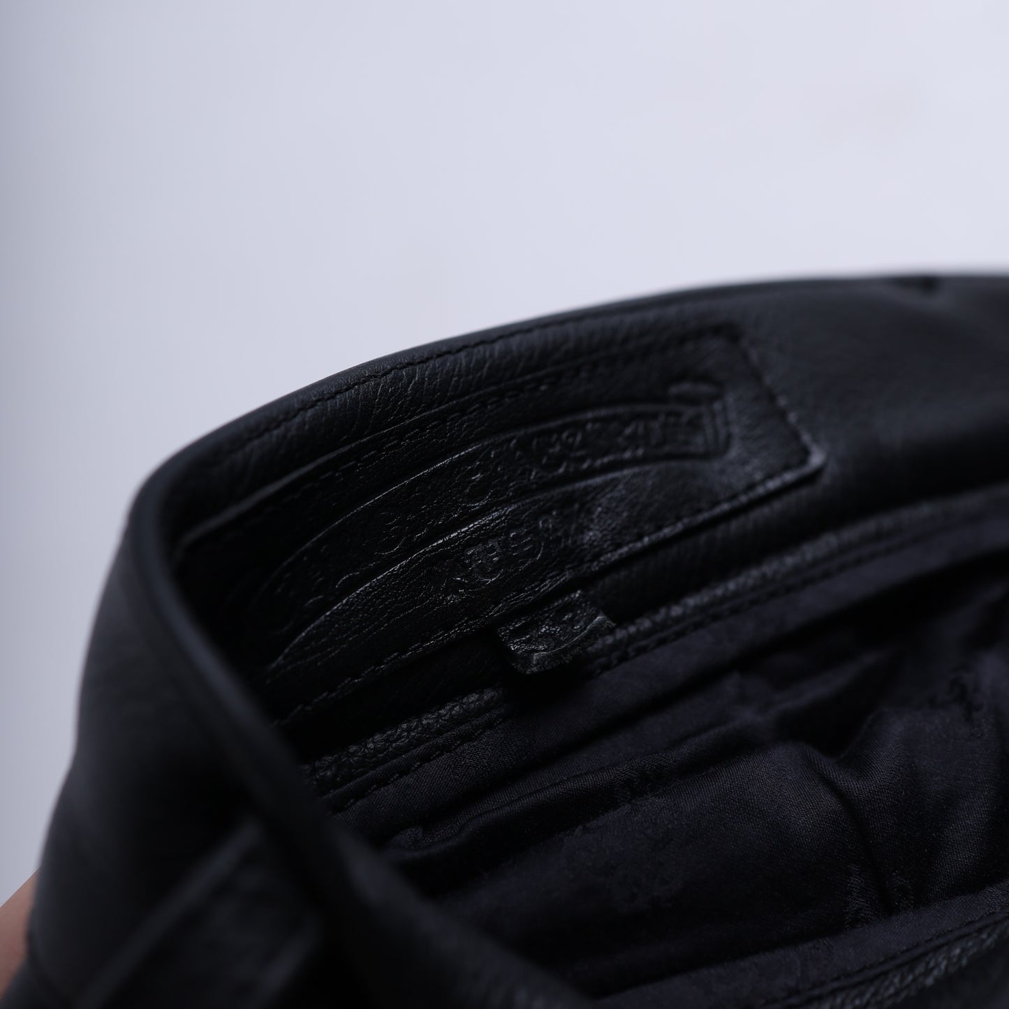 Chrome Hearts Heavy Leather Fleur Knee Pants