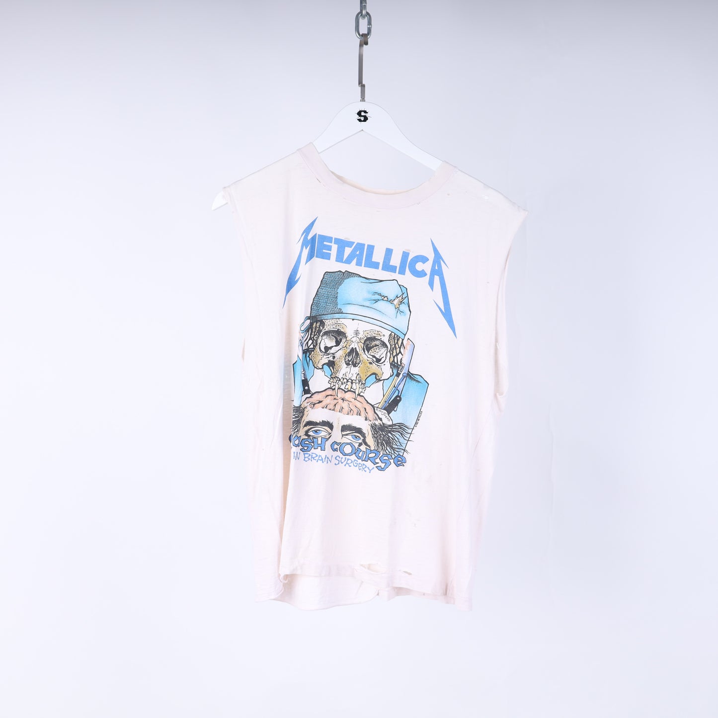 VINTAGE METALLICA 1980S CRASH COURSE BRAIN SURGERY BAND CUT OFF