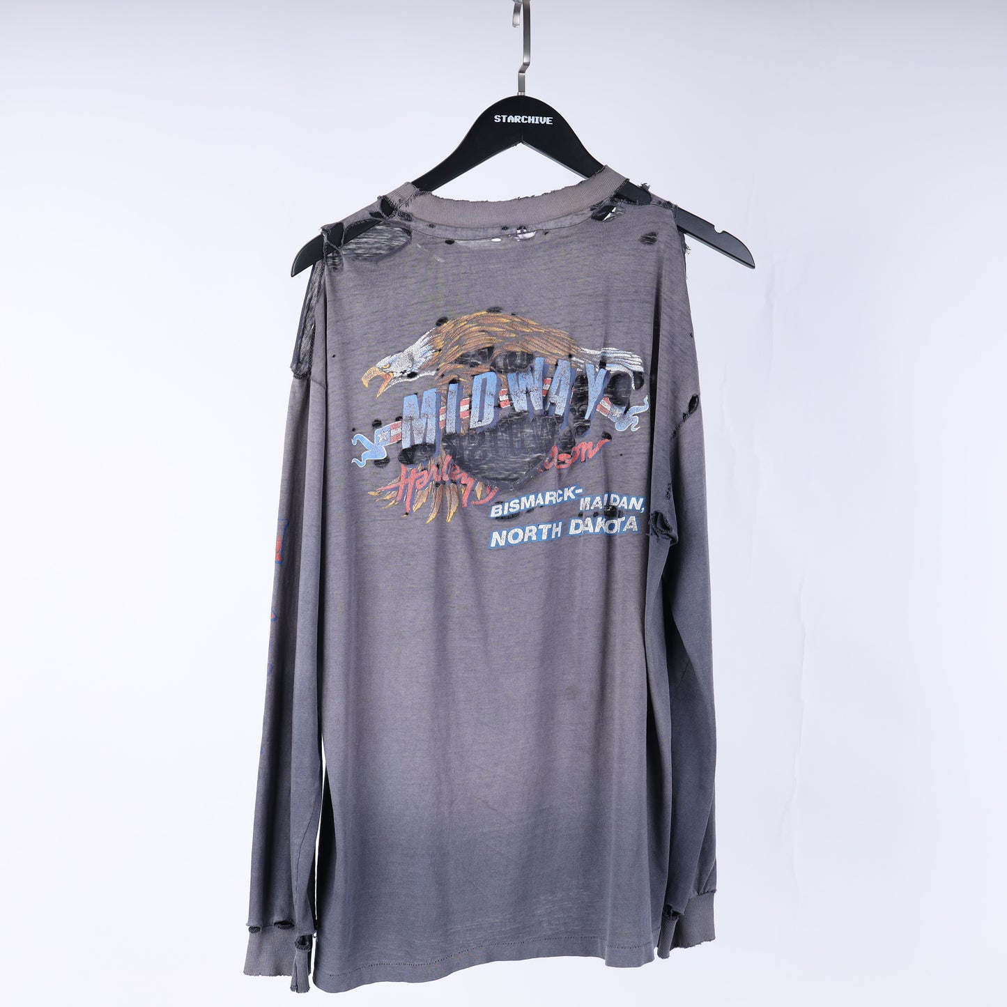 VINTAGE THRASHED FADED HARLEY LONG SLEEVE
