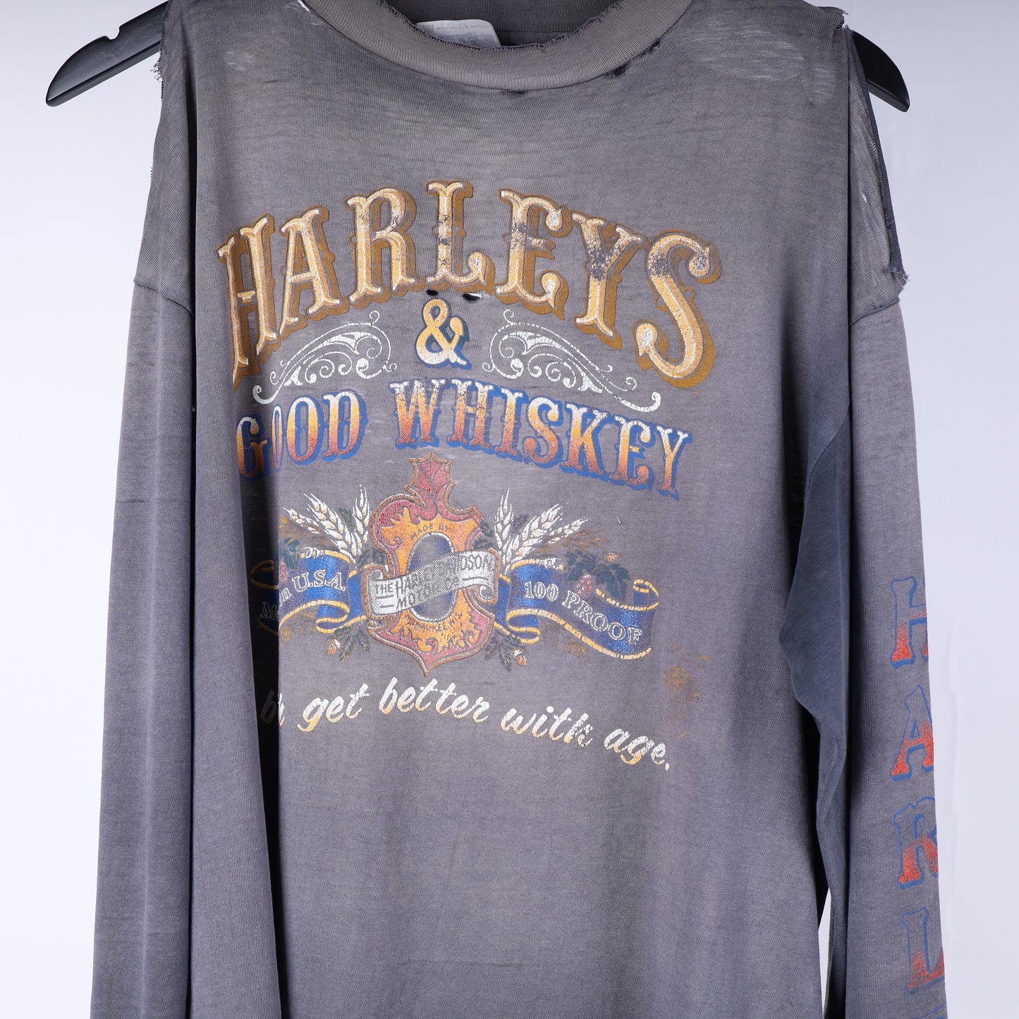 VINTAGE THRASHED FADED HARLEY LONG SLEEVE