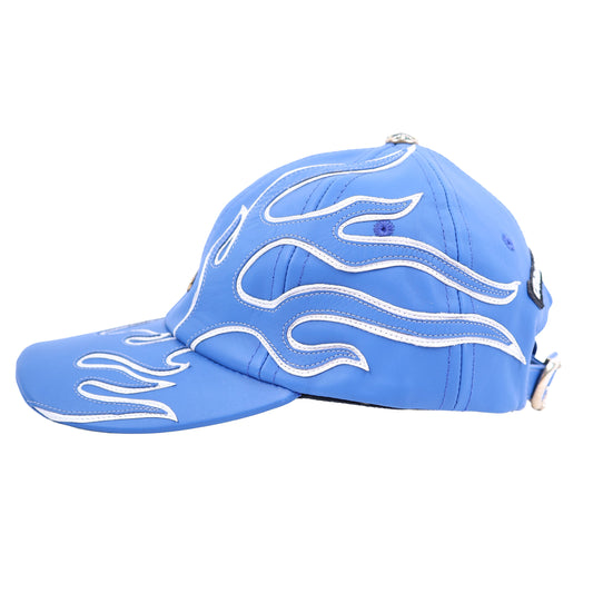 BLUE FLAME GAS STATION FULL LEATHER GUNSLINGER BUCKLE HAT