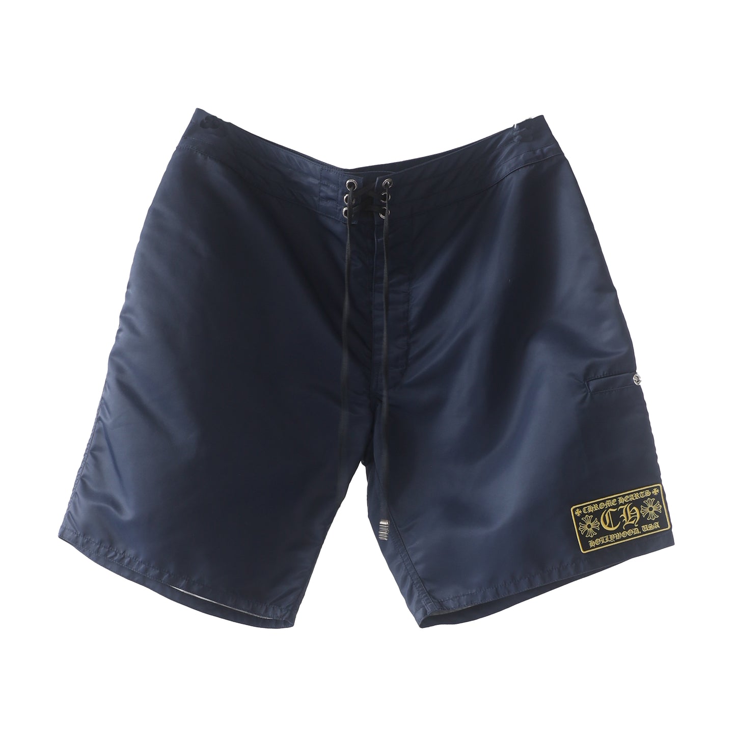 CHROME HEARTS NAVY CH PATCH BOARD SHORTS