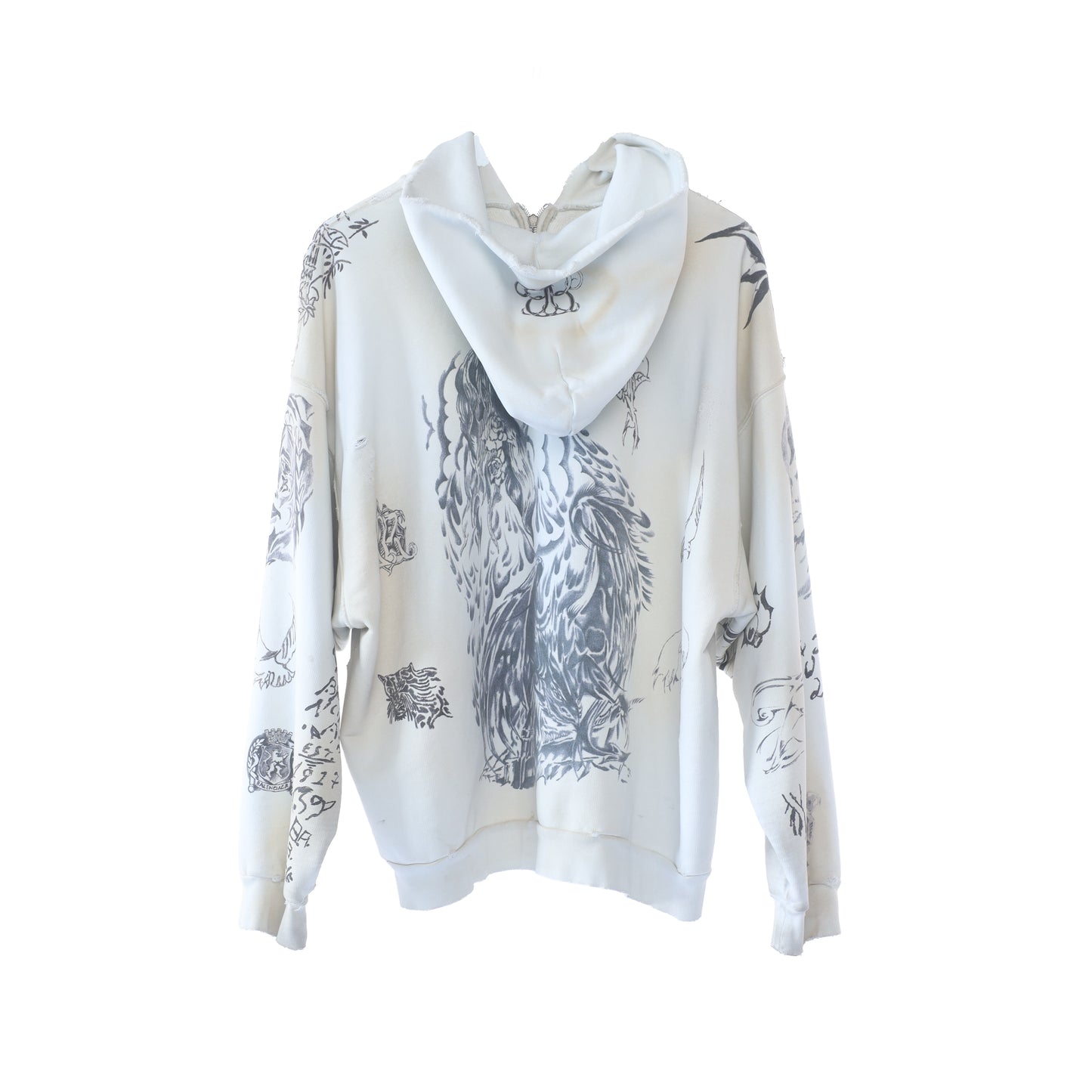 Balenciaga SS24 Tattoo Cream Hoodie