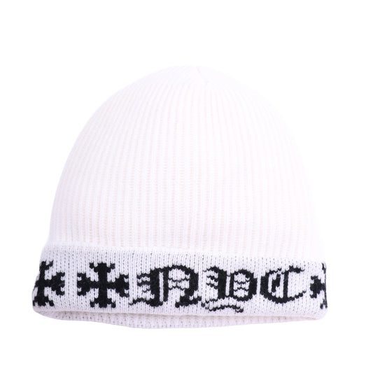 CHROME HEARTS BIG DADDY BEANIE NYC WHITE