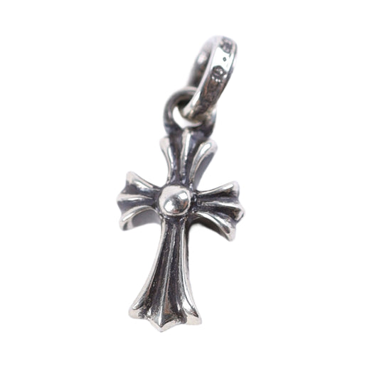 CHROME HEARTS PAVE EMERALD BABY FAT CROSS CHARM PENDANT