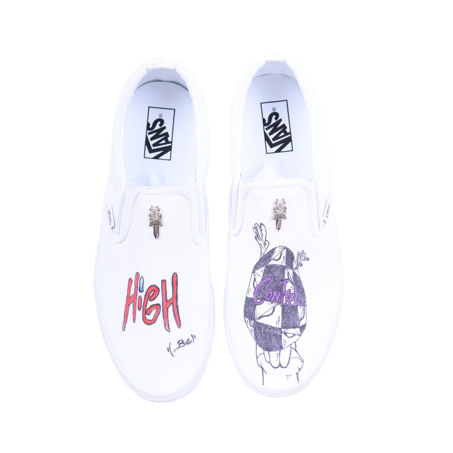 CHROME HEARTS X MATTY BOY HAND PAINTED VANS SLIP ONS
