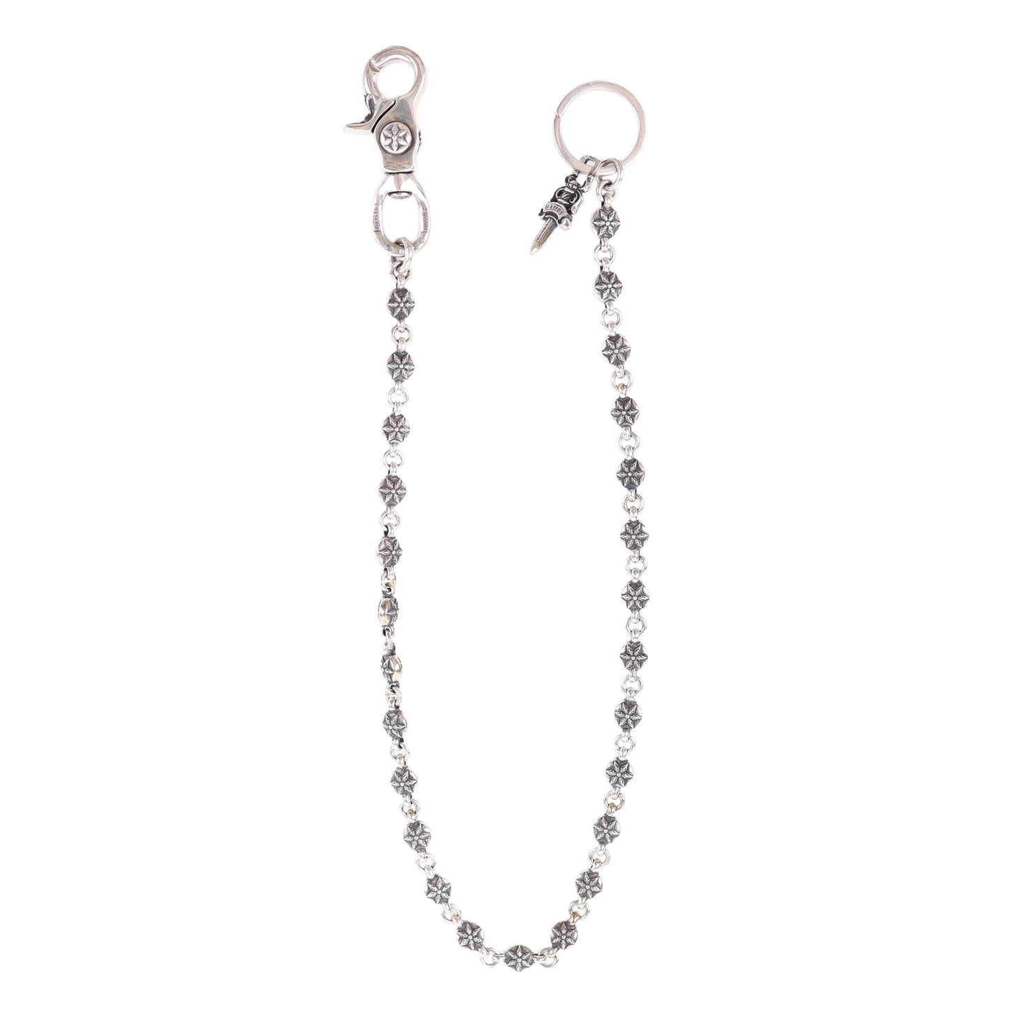 CHROME HEARTS STAR WALLET CHAIN WITH KEYRING 26 LINK