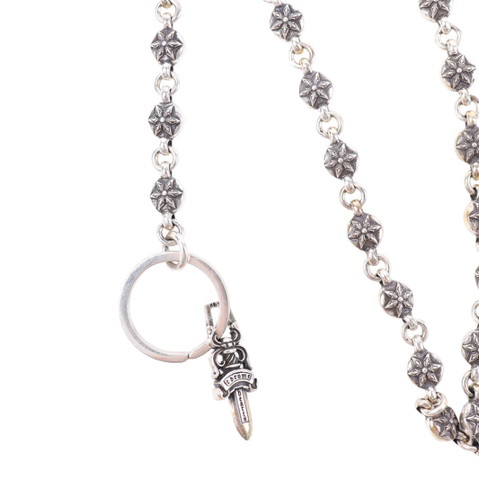 CHROME HEARTS STAR WALLET CHAIN WITH KEYRING 26 LINK