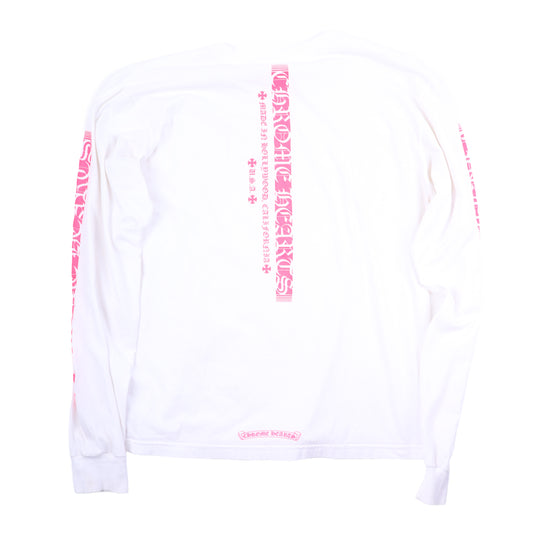 CH WHITE SCRIPT HOT PINK LONGSLEEVE T-SHIRT