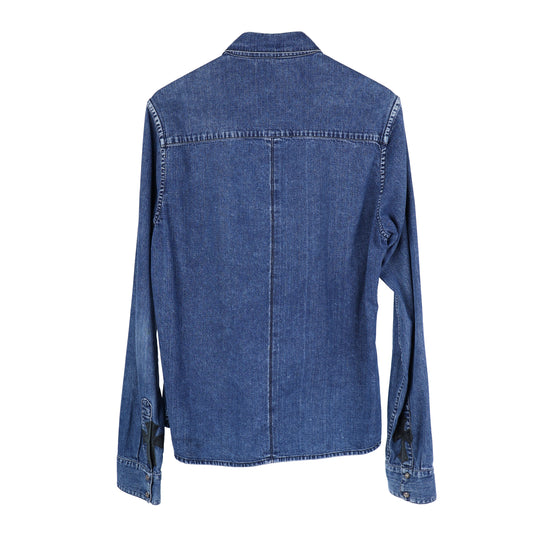 CHROME HEARTS CROSS PATCH SLEEVE DENIM SHIRT