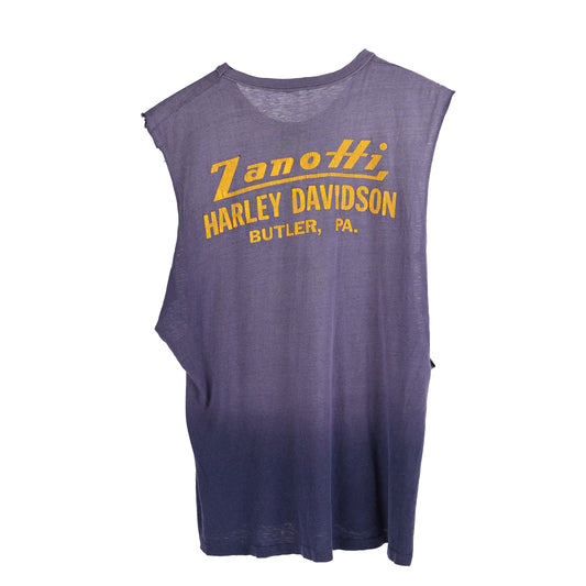 VINTAGE 1980S HARLEY TANK TOP FADED PURPLE