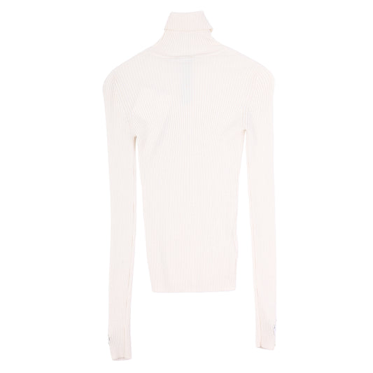 Chrome Hearts Womans Dual Tiny Cross Patch Cashmere Mock Neck