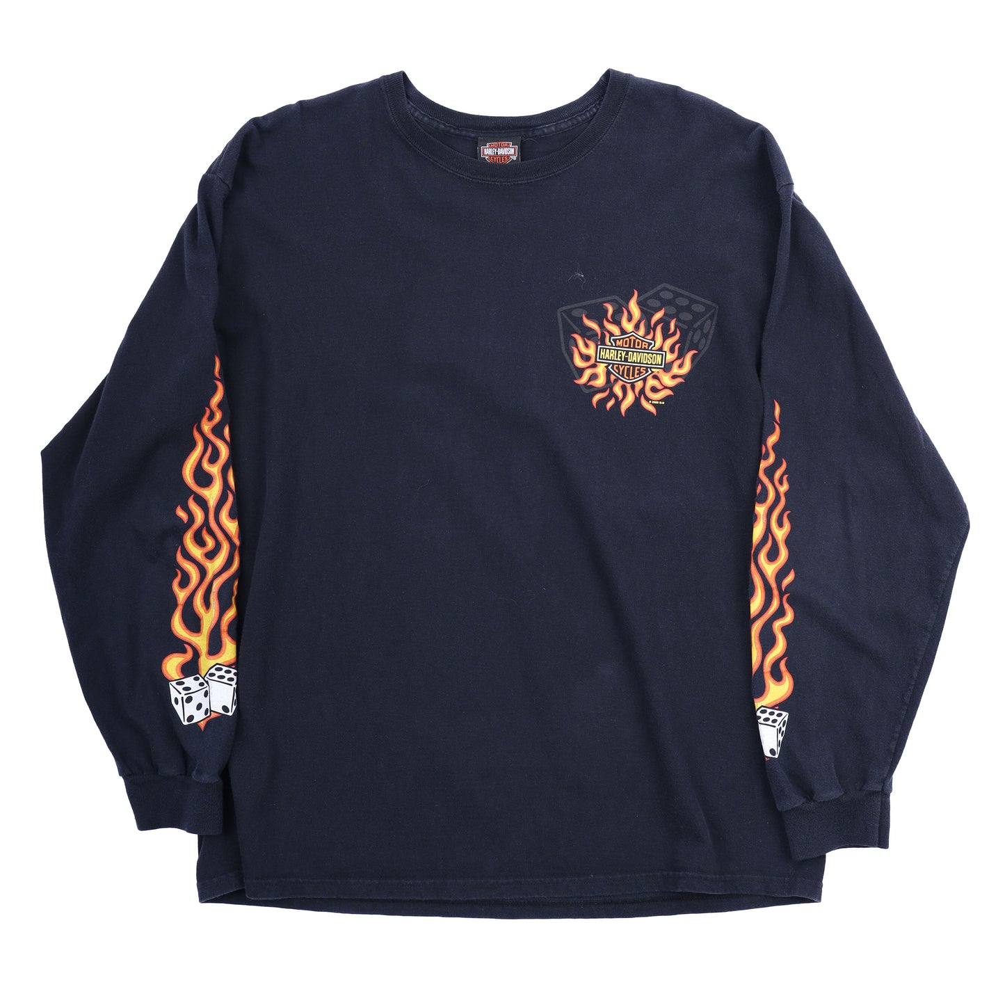 VINTAGE HARLEY DAVIDSON DICE FLAME LONG SLEEVE