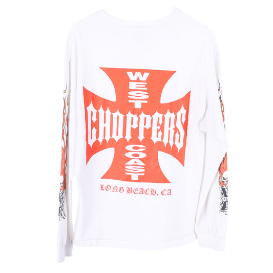 VINTAGE WHITE WEST COAST CHOPPERS WCC FLAME LONG SLEEVE
