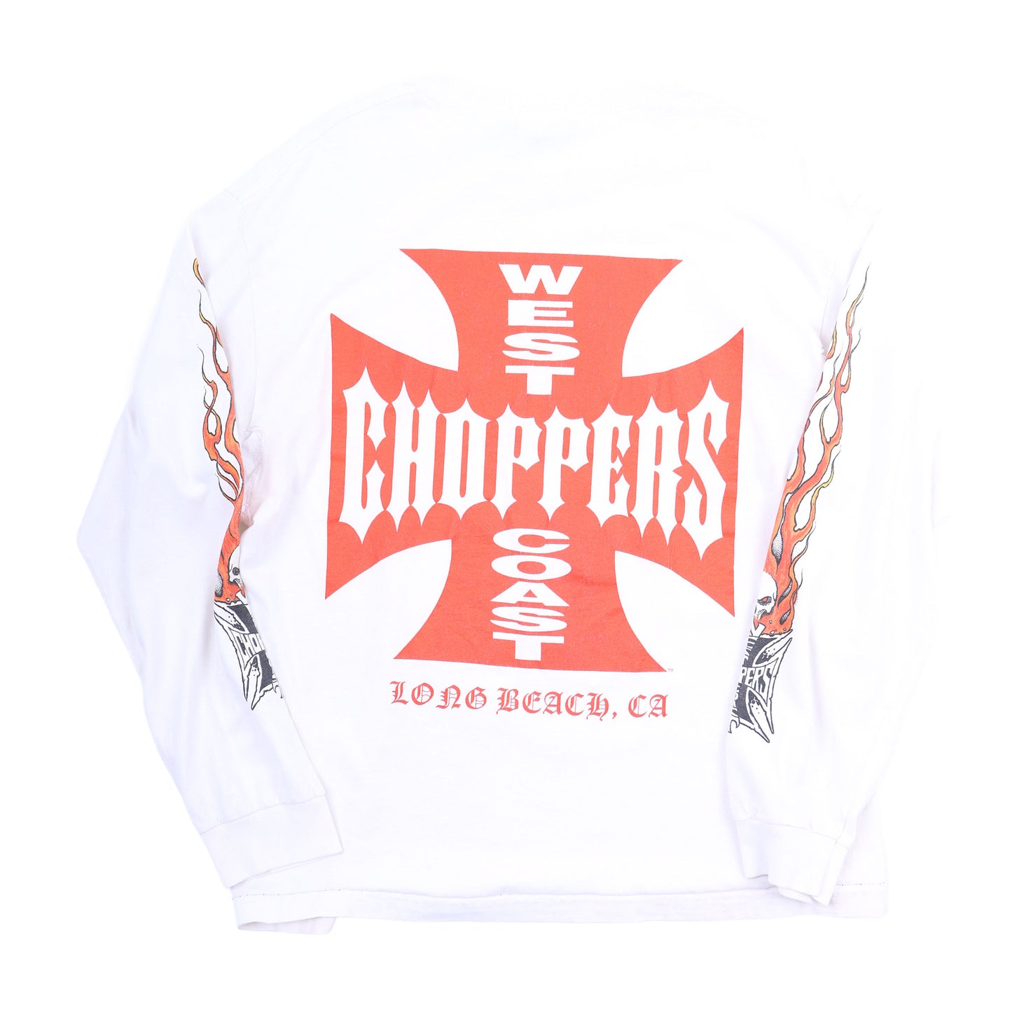 WCC WEST COAST CHOPPERS WHITE FLAME LOGO LONG SLEEVE