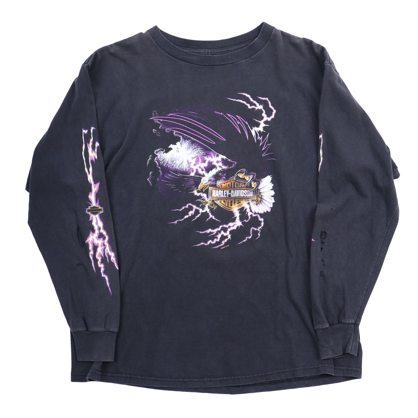 VINTAGE PURPLE LIGHTNING EAGLE HARLEY T-SHIRT