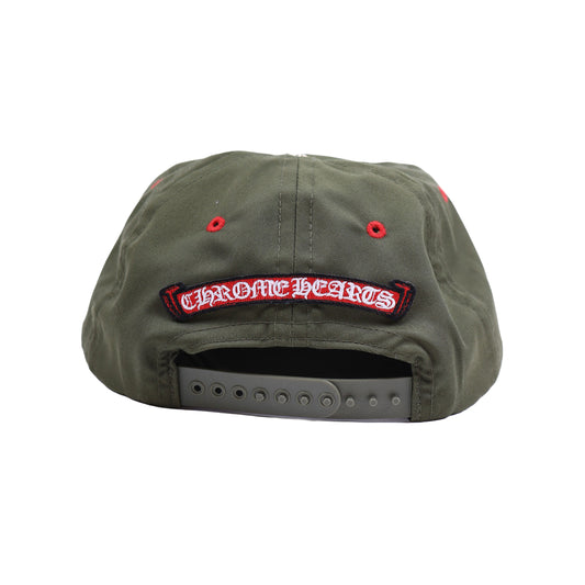 OLIVE TRIPLE CROSS CAMP HAT CHROME HEARTS HOLLYWOOD