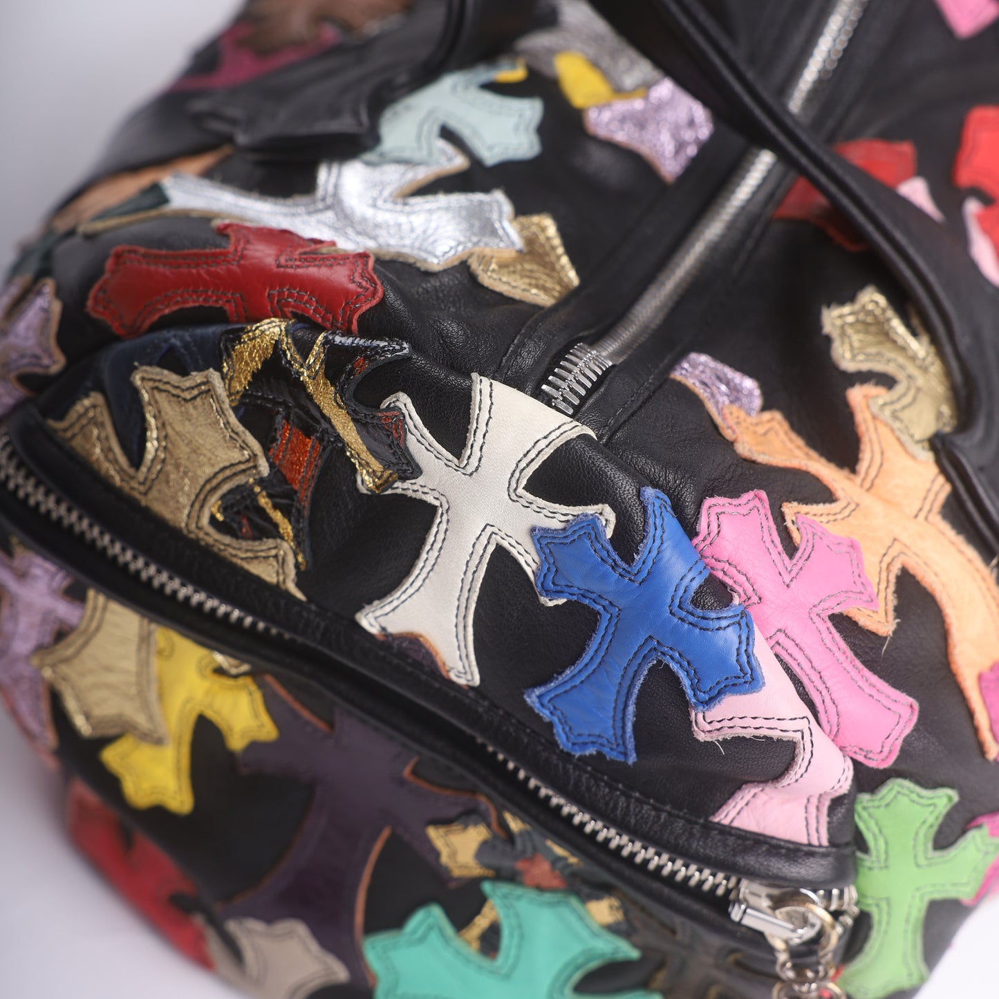 Chrome Hearts CH Multicolor Mini Cross Patch Duffle Bag