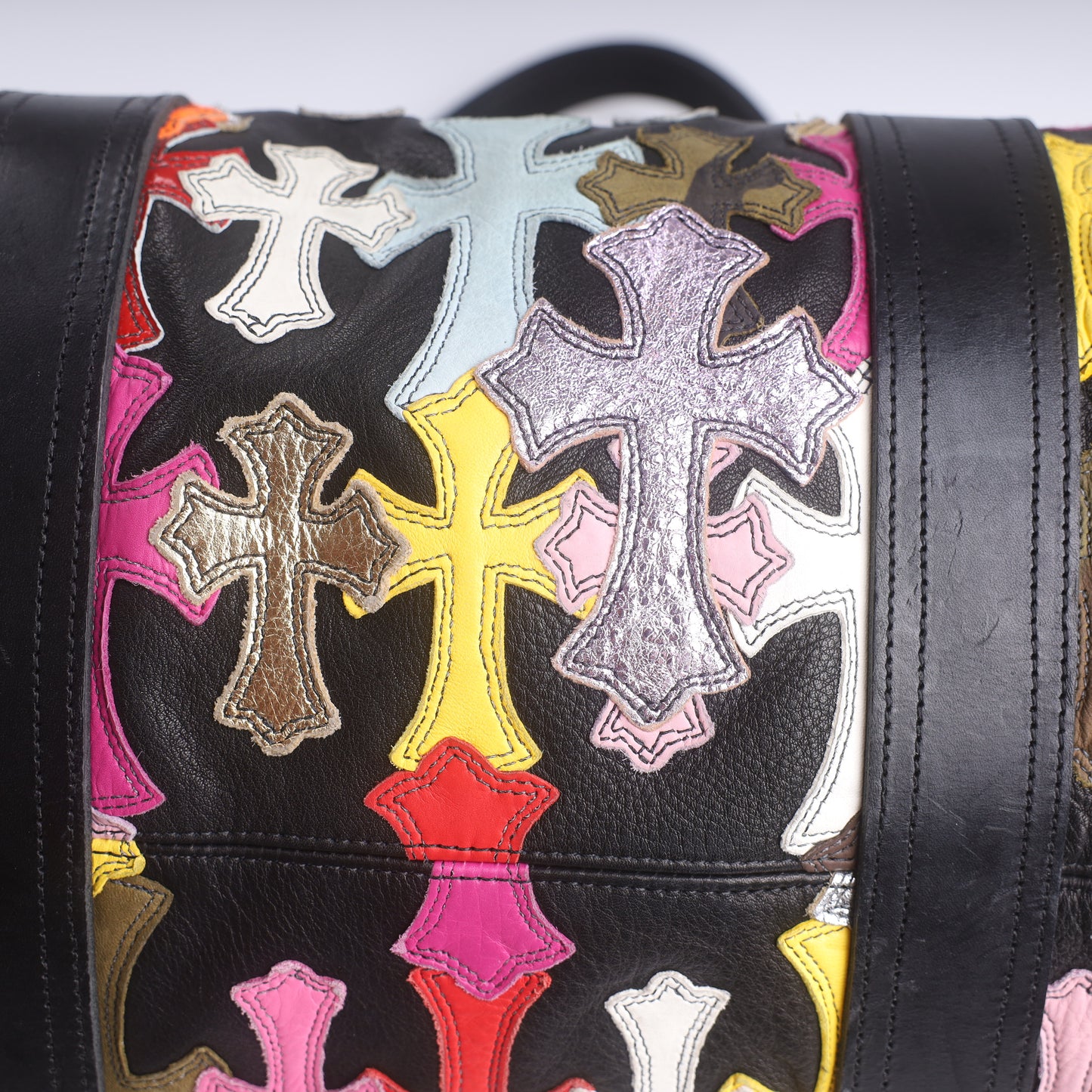 Chrome Hearts CH Multicolor Mini Cross Patch Duffle Bag