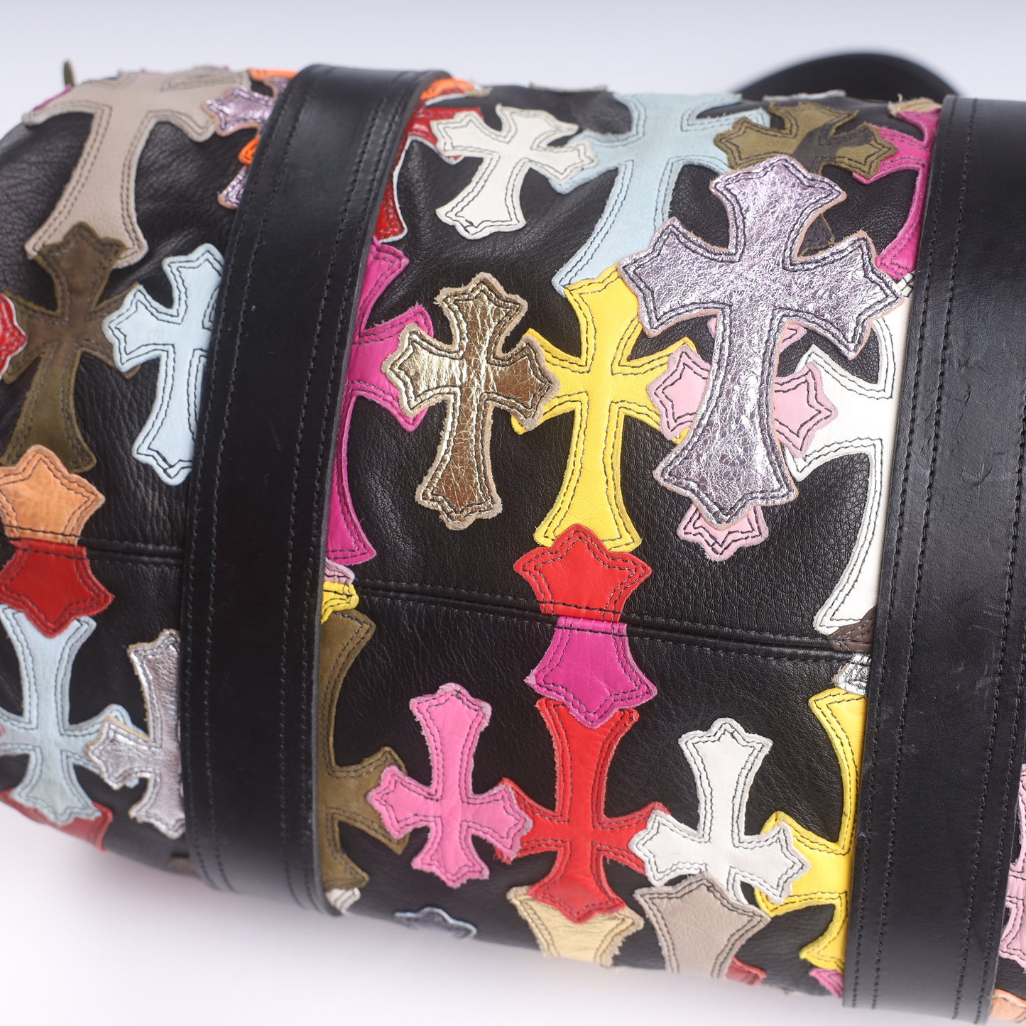 Chrome Hearts CH Multicolor Mini Cross Patch Duffle Bag