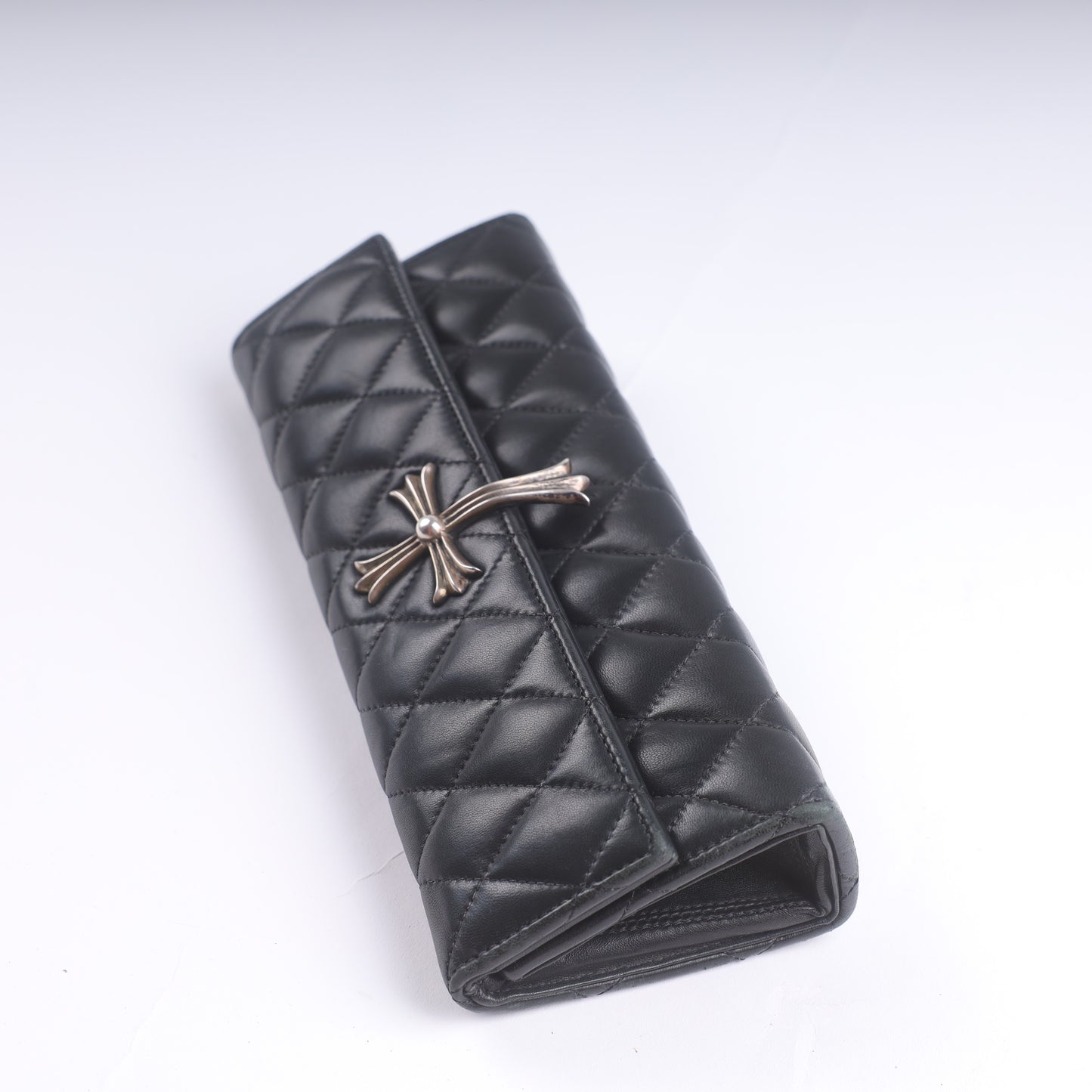 Chrome Hearts Quilted Leather Cross Clutch