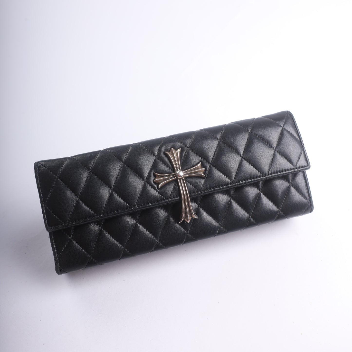 Chrome Hearts Quilted Leather Cross Clutch