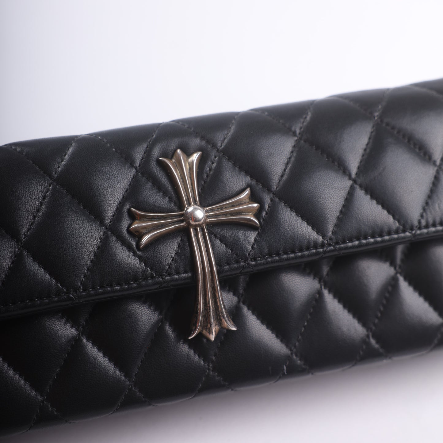 Chrome Hearts Quilted Leather Cross Clutch