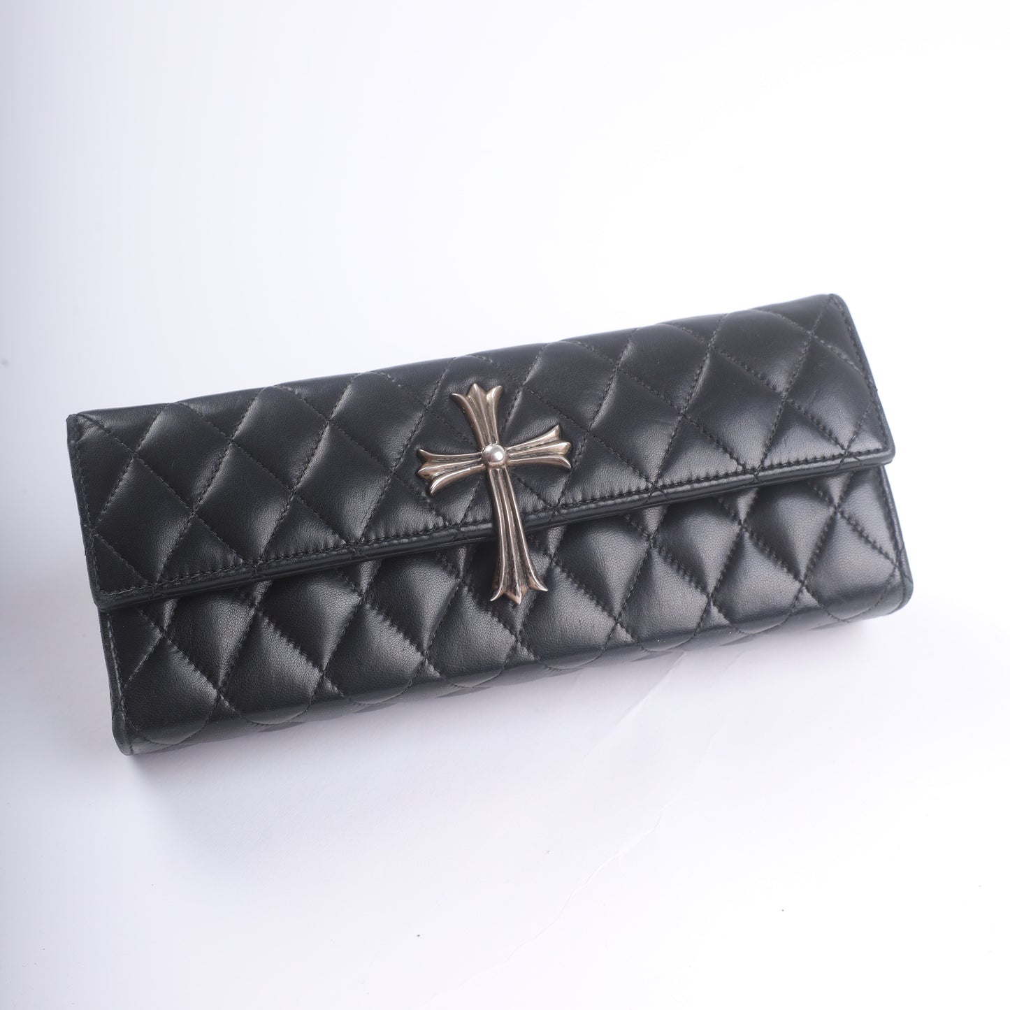 Chrome Hearts Quilted Leather Cross Clutch