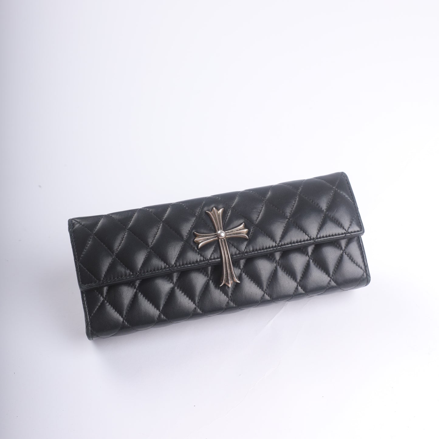 Chrome Hearts Quilted Leather Cross Clutch
