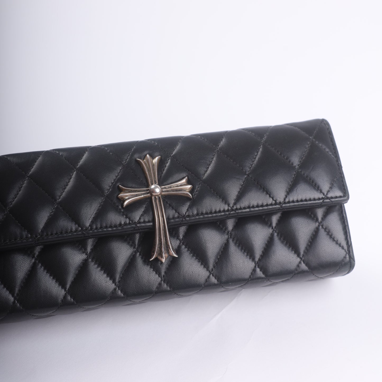 Chrome Hearts Quilted Leather Cross Clutch