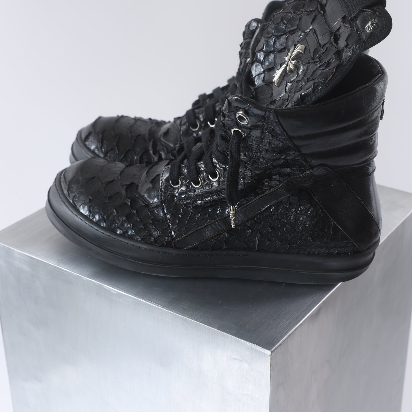 RICK OWENS x Chrome Hearts 1 OF 1 BLACK PYTHON GEOBASKET