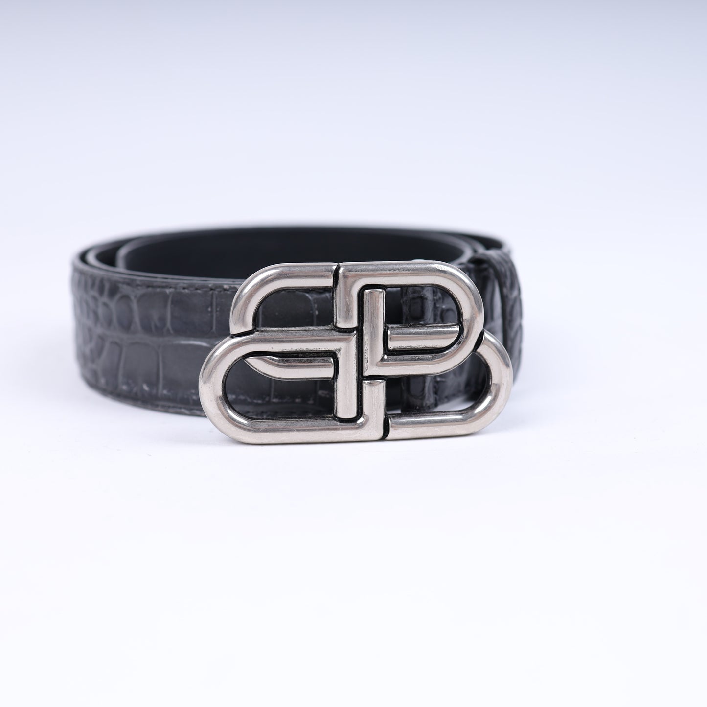 BALENCIAGA BB BELT FAUX CROC BELT