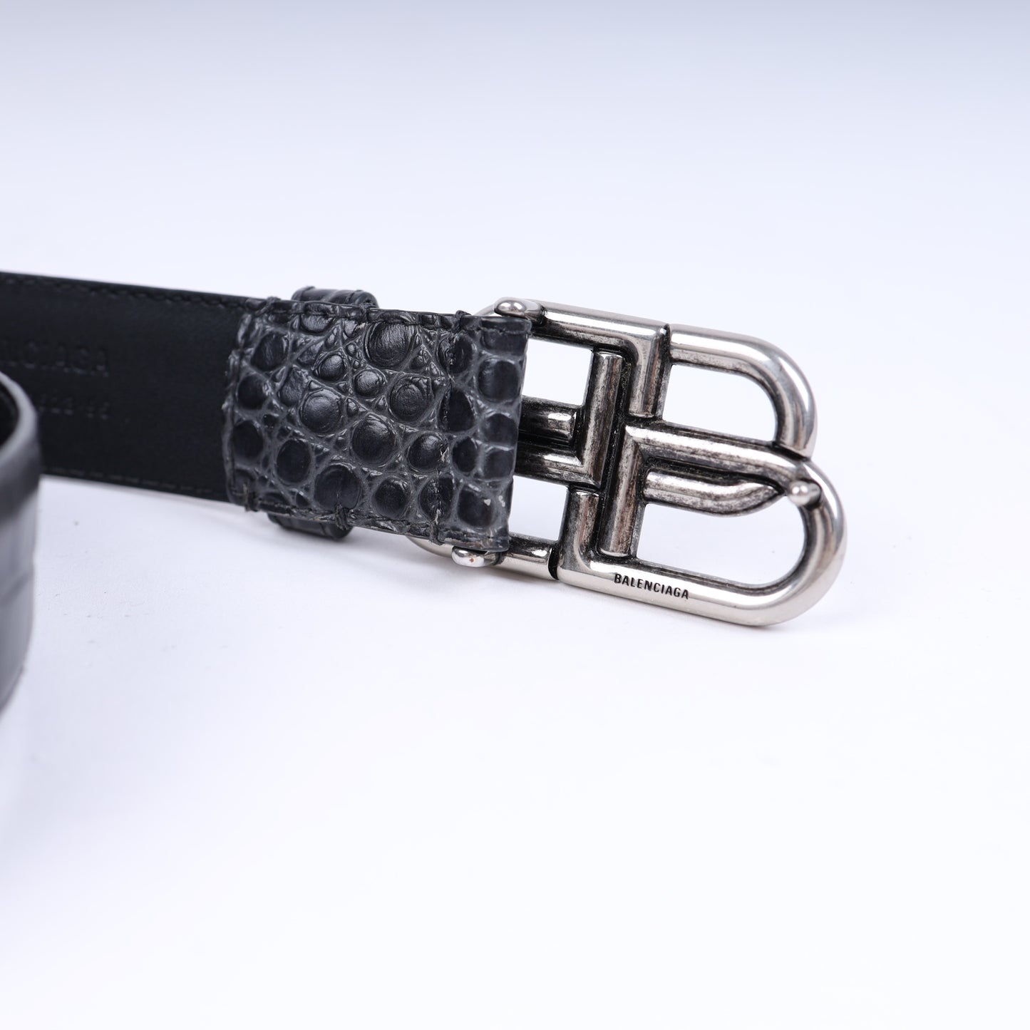 BALENCIAGA BB BELT FAUX CROC BELT