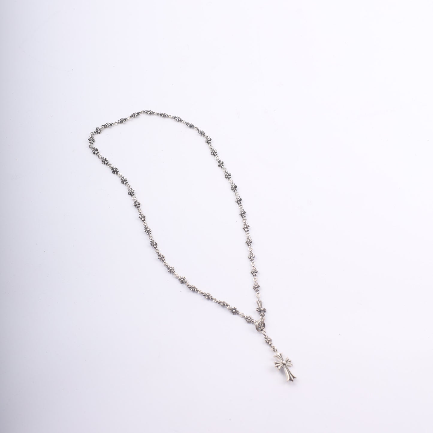 Chrome Hearts Tiny E Rosary Necklace 24 Inches