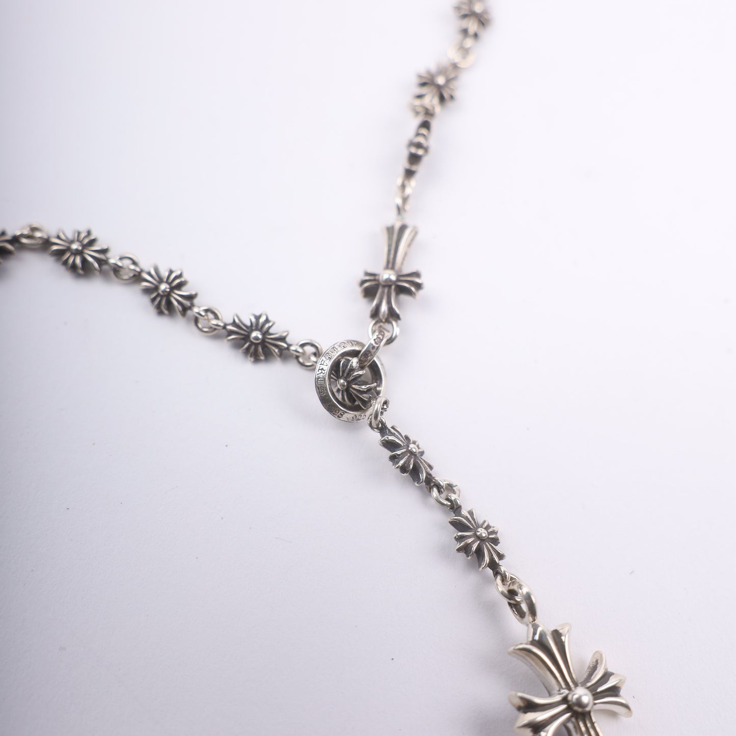 Chrome Hearts Tiny E Rosary Necklace 24 Inches