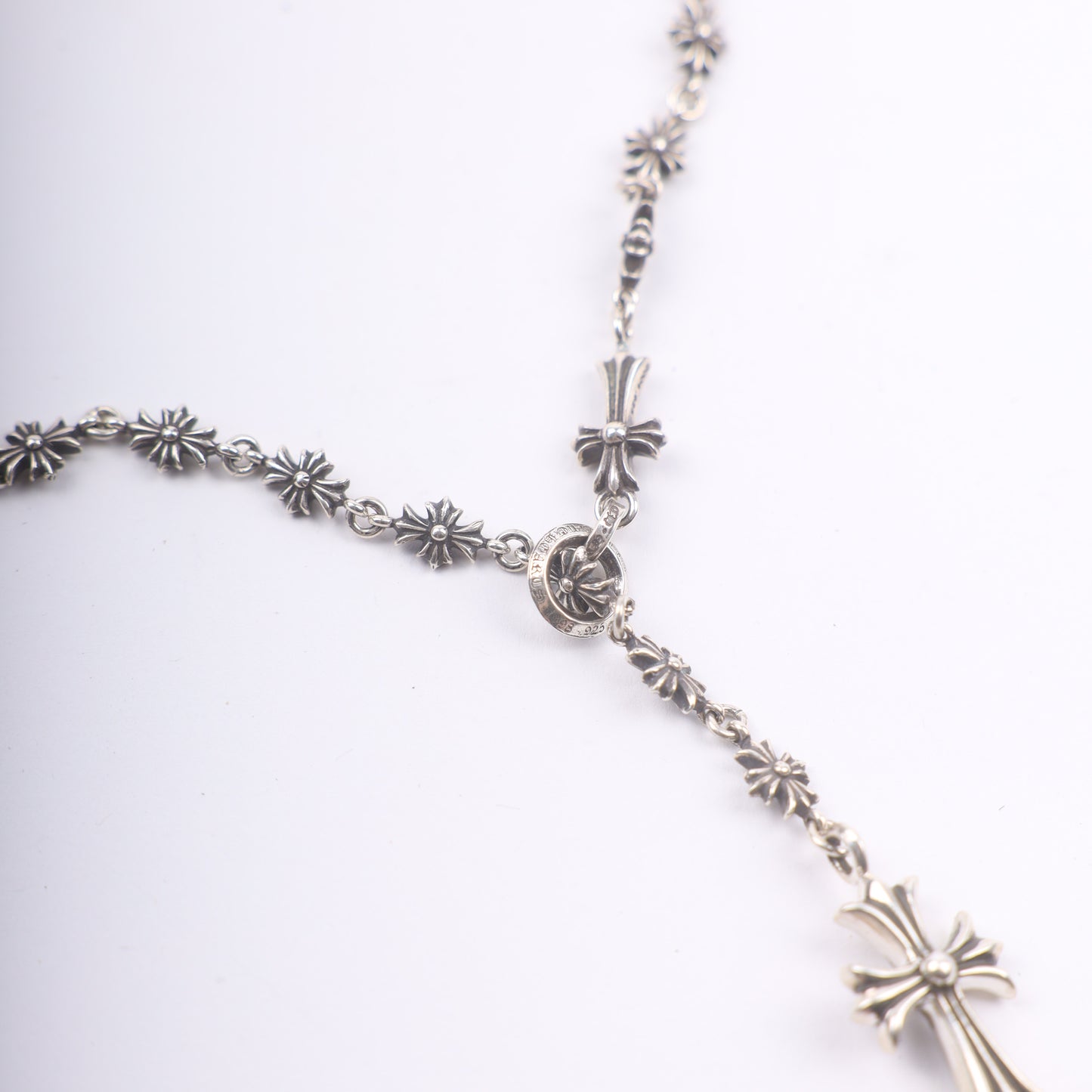 Chrome Hearts Tiny E Rosary Necklace 24 Inches