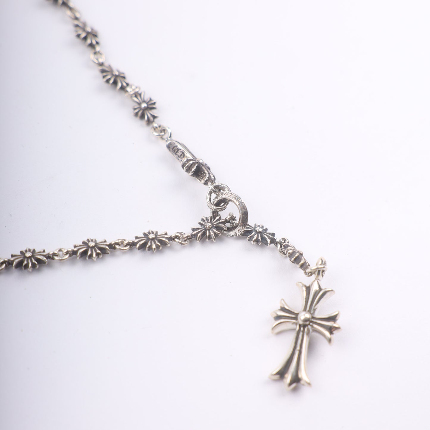 Chrome Hearts Tiny E Rosary Necklace 24 Inches