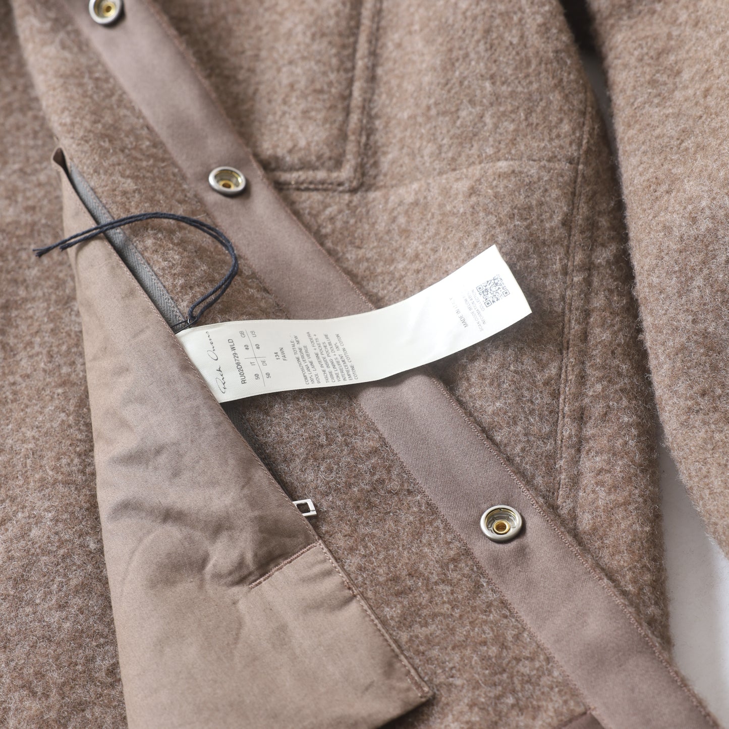 RICK OWENS BROWN PORTERVILLE FUZZY JACKET